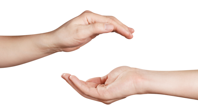 Hands holding something invisible or showing Yin and Yang sign, cut out - Powered by Adobe