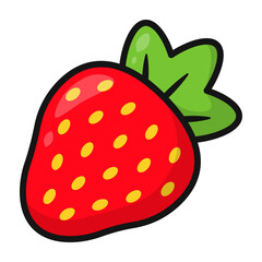 Cartoon bright strawberry. Vector illustration.