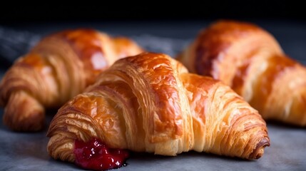 croissant on a black background