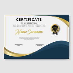 vector modern employee certificate template design