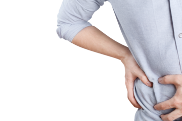 Person feeling a terrible pain, cut out