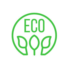 Eco symbol with leafs. Eco friendly - vector illustration