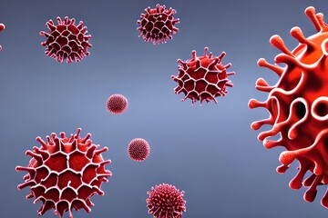Bacteria or virus. Blood poisoning. AI simulation.