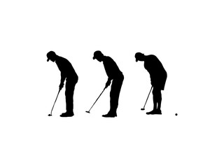 golf player silhouette. golf players vector design and illustration. golf players vector art, icons, and vector images. golf players and girl isolated white background.