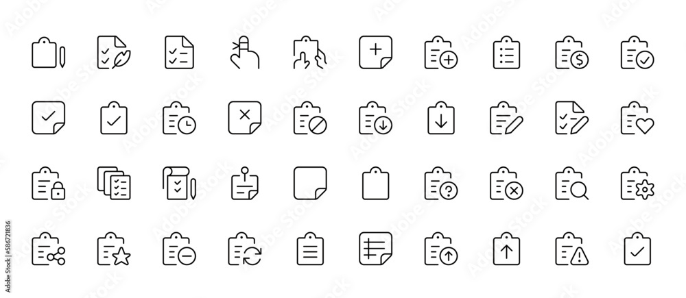 Poster task checklist on the clipboard icon compliance tick check sign on it. clip board outline vector wit