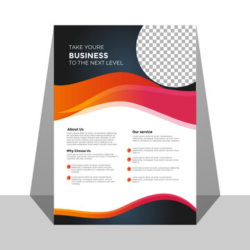 
 modern business flyer template, abstract business flyer and creative design  business flyer, brochure, magazine or flier mockup in bright colours. perfect for creative .