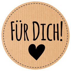Button F&uuml;r Dich love  recyclingpapier zerkratzt