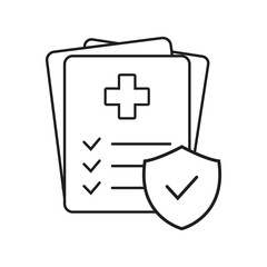 Medical insurance icon, Health insurance icon on white background. Vector illustration.
