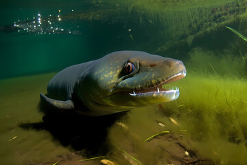 Electric Eel - South America - A species of fish known for its ability to generate electric shocks (Generative AI)