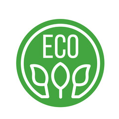 Eco symbol with leafs. Eco friendly - vector illustration