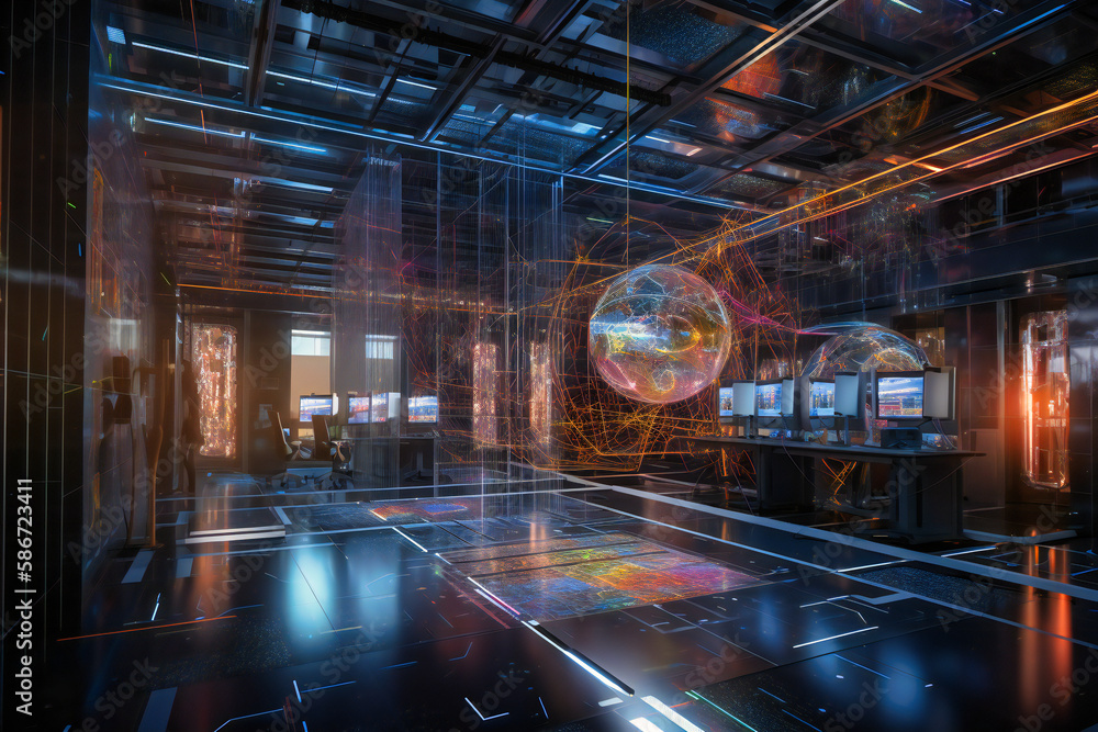 Poster ultra-secure, instantaneous communication is achieved through entangled quantum particles in this ad
