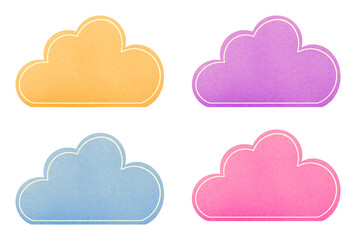 cute cloud shape sticky notes on transparent background, extracted, isolated, png file