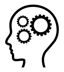 横顔と歯車のアイコン