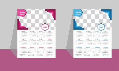 Wall Calendar 2023, Wall calendar design template.