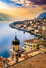 old town and port of Limone sul Garda at the Lago di Garda