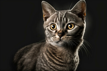 Beautiful Brazilian Shorthair Cat on Dark Background - Discover the Unique Traits of this Gorgeous Breed