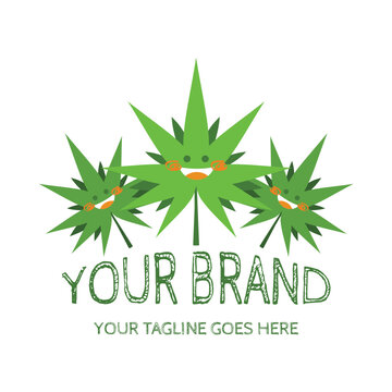 Three Leaves Marijuana Cannabis Logo