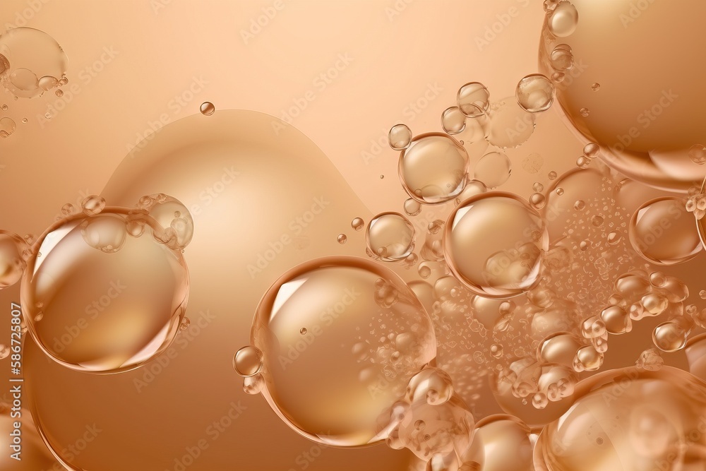 Poster a close up of a bunch of bubbles on a brown background with a light brown background and a light bro