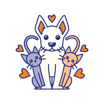 One Dog And Two Cats Logo
