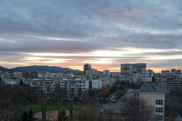Typical residential building in city of Sofia, Bulgaria