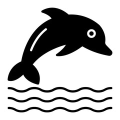 Obraz premium Dolphin Glyph Icon