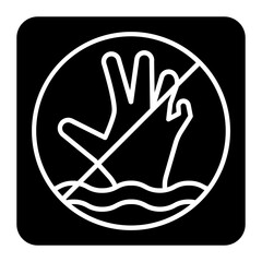 No Drowing Glyph Icon