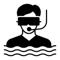 Obraz premium Snorkeling Glyph Icon