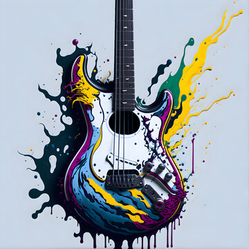 guitar splash art by AI