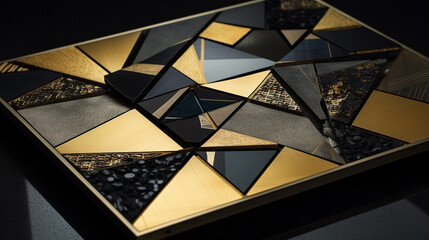 Geometric Minimalistic shapes and textures Gold and Black
