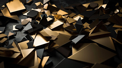 Geometric Minimalistic shapes and textures Gold and Black