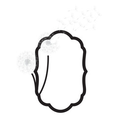 Dandelion flowers inside vintage frame