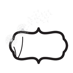 Dandelion flowers inside vintage frame