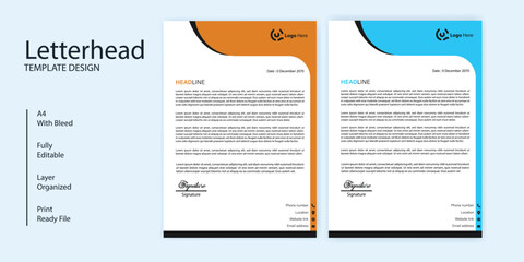  Letterhead template in Abstract style design