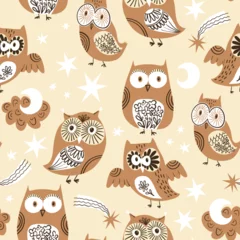 Rucksack Brown owls and stars © Daria Rosen