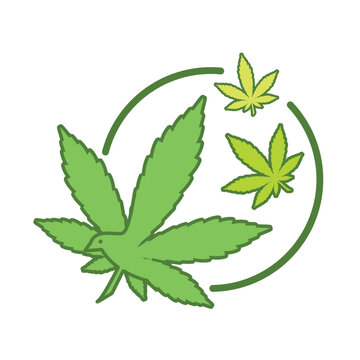 Cannabis Leaf Bird Logo