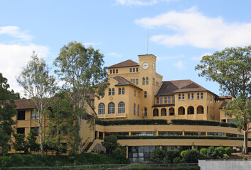 Brisbane Boys' College Buildings viewed from Moggill Road, Brisbane, Australia