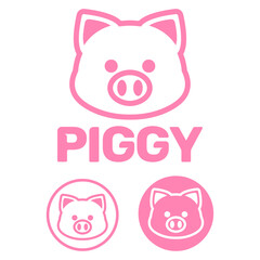 Cute Kawaii head pig Mascot Cartoon Logo Design Icon Illustration Character vector art. for every category of business, company, brand like pet shop, product, label, team, badge, label