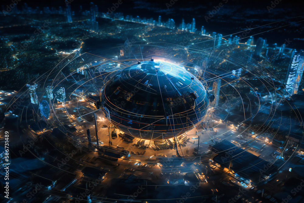 Poster a network of satellites, drones, and ground-based sensors monitor global activity, ensuring security