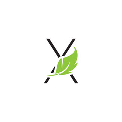 Letter X With Leaf Logo