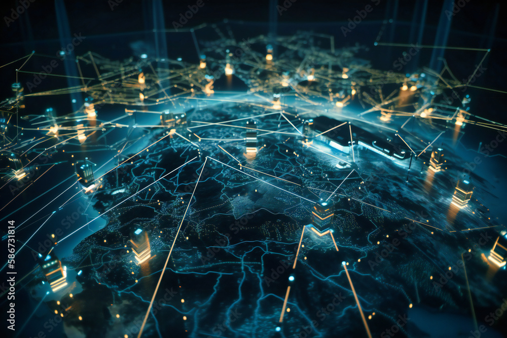 Poster a network of satellites, drones, and ground-based sensors monitor global activity, ensuring security