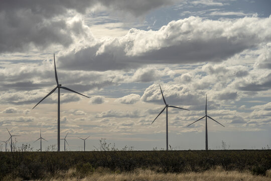 Windmills in Santa Cruz Wind Farm, Argentine Patagonia.