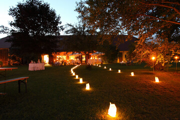 illuminated summer garden party event at the countryside