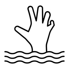 Sinking Outline Icon