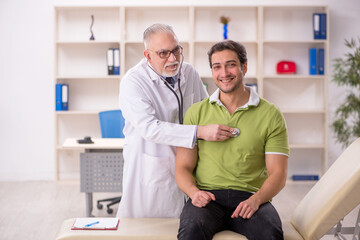 Young male patient visiting old male doctor