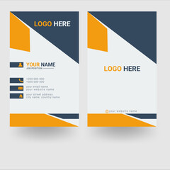 corporate company office Id card design template with Orange color.