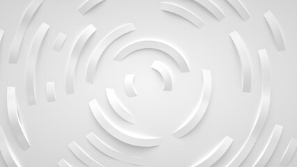 Concentric circles, rings on the surface. Bright, milky radio wave abstract background