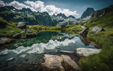 Fototapeta premium lake in the mountains