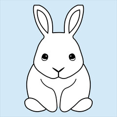 A cute rabbit is sitting on the floor