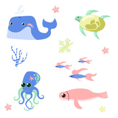 Sea animals set