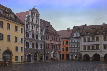 Fototapeta premium historische gebäude am untermarkt in görlitz renaissance giebel